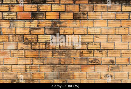 Red brick walls are not plastered background. Old brick walls is dirty. Stock Photo