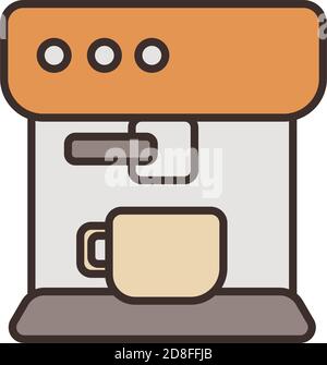 coffee shop make machine appliance fill style icon vector illustration design Stock Vector
