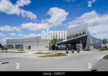 vaughan public library modern architecture near toronto canada blue sky sunny afternoon Stock Photo