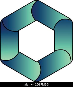 Abstract gematric line art isolate on white background. Vector illustration of beautiful geometric hexagonal shape line art. Stock Vector