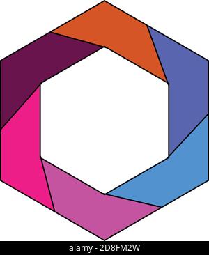Abstract gematric line art isolate on white background. Vector illustration of beautiful geometric hexagonal shape line art. Stock Vector