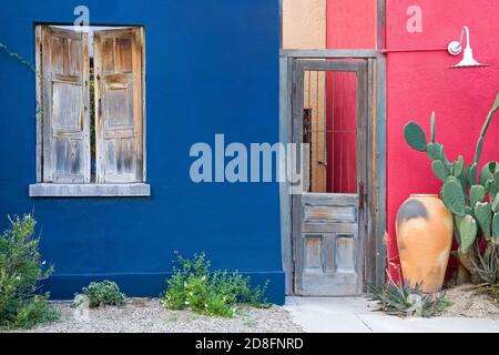 House Detail, El Presidio Historic District, Tucson, Arizona, USA Stock Photo