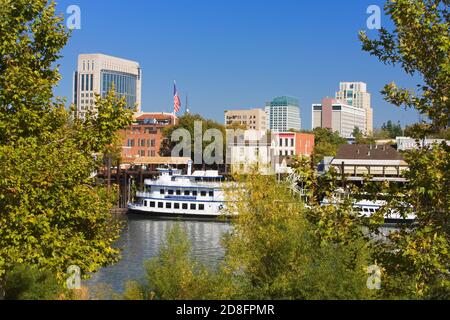 Old Town & Sacramento River, Sacramento, California, USA Stock Photo
