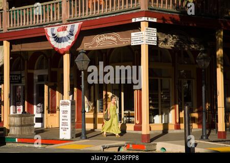 2nd Street in Old Town Sacramento, California, USA Stock Photo