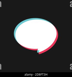 Glitch Chat bubble speech vector icon. Social media symbol Stock Vector