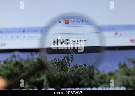 New York, USA - 26 October 2020: NYC website with logo close up, Illustrative Editorial Stock Photo