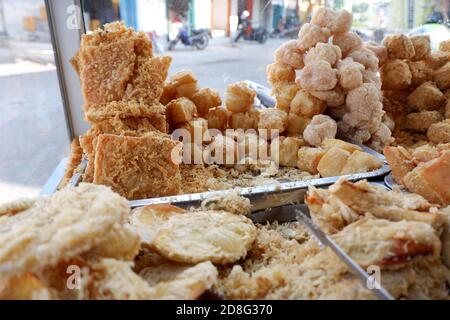 Gorengan is a typical snack from Indonesia, usually consists of fried tempeh, tofu, cassava or ...