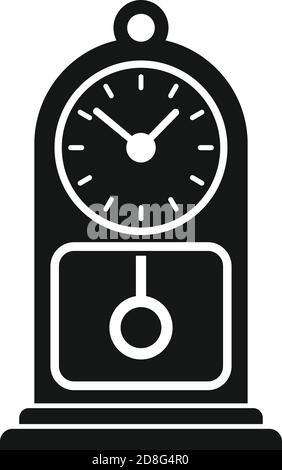 Chalet pendulum clock icon, simple style Stock Vector