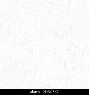 Psychedelic abstract seamless pattern. Subtle white background. Vector illustration for surface design, print, poster, icon, web, graphic designs. Stock Vector