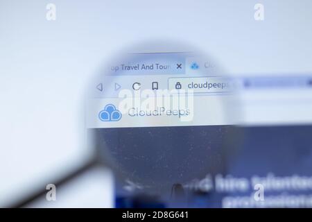 New York, USA - 26 October 2020: CloudPeeps company website with logo close up, Illustrative Editorial Stock Photo