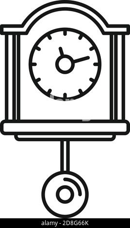 Antique clock with pendulum in hand drawn doodle Vector Image
