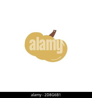 Doodle pumpkin icon. Hand drawn flat colored vector illustration Stock Vector