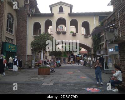 View of the manhole covers with cartoon paintings at Chengxi Street near Chongqing University in Chongqing, China, 25 September 2020. Stock Photo