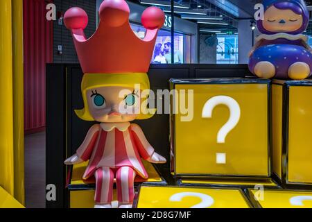 Popmart holds a large blind box exhibition, including a 4.5-meter-high doll named Labubu, which attracts many visitors in Shanghai, China, 21 Septembe Stock Photo