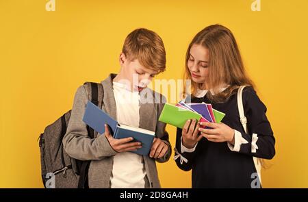 Talent development. International students exchange. School knowledge. Better together. Student ready for lessons. Regular school program. School education for advanced level. Classes for teens. Stock Photo