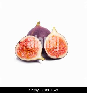 Set of fresh figs isolated on a white background Stock Photo