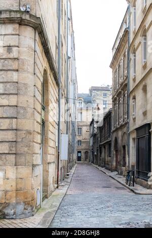 Bordeaux, beautiful french city, typical street and buildings in the center Stock Photo