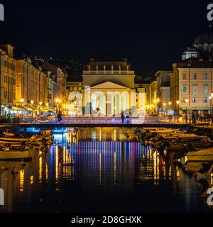 Church of Sant Antonio Nuovo over Canal Grande di Trieste in Trieste in Italy in Europe Stock Photo
