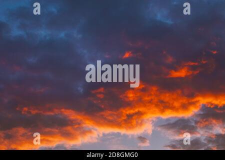 Sunrise Bright Dramatic Sky. Scenic Colorful Sky At Dawn. Sunset Sky Natural Abstract Background Stock Photo