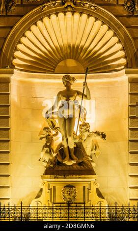 Teti fountain - Statue of Venus on the Unity Of Italy Square in Trieste in Italy in Europe Stock Photo