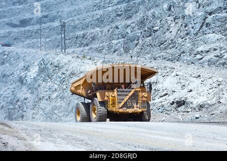 Dump Truck at Copper Mine in Chile Stock Photo