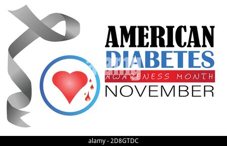 Vector Illustration Design Of American Diabetes Awareness Month Stock Vector