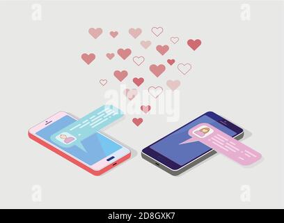 Two smartphones, social networks Stock Vector