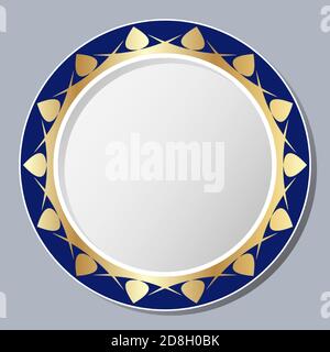 Decorative plate with abstract floral design. Round pattern composition. Vector EPS10 Stock Vector