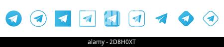 telegram set. telegram logo. telegram button. telegram icon. telegram vector editorial Stock Vector