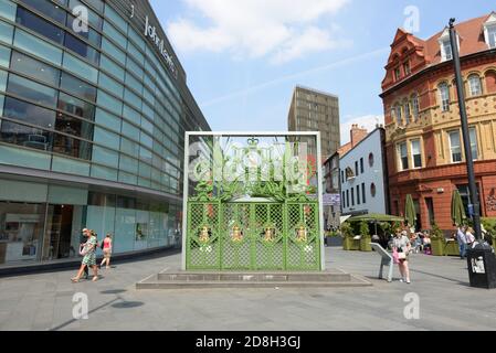 The decorative iron Sailors Home Gates on Paradise Street, Liverpool, England, UK Stock Photo