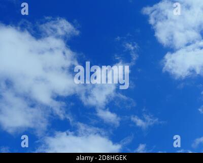 blue sky with cumulus clouds abstract background Stock Photo
