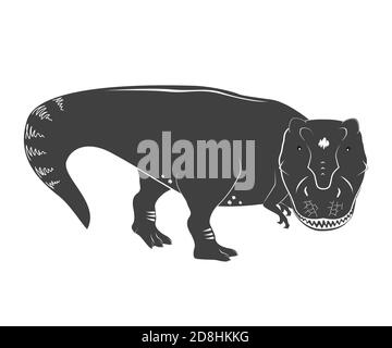 Vector illustration of a young and cute Tyrannosaurs Rex. T rex Dino. Cute cartoon dinosaur isolated on white background Stock Vector