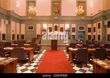 Senate in Legislative Hall, State Capitol,Dover City, Delaware State, USA Stock Photo
