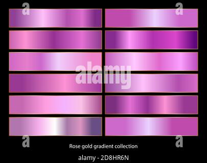Rose gold gradient backgrounds collection. Vector illustration. Stock Vector