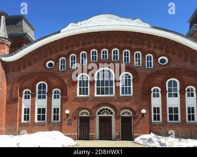 Preserved Facade of Avery Hall on the Vogelstein Center for Drama and Film, Vassar College, Poughkeepsie, New York, USA