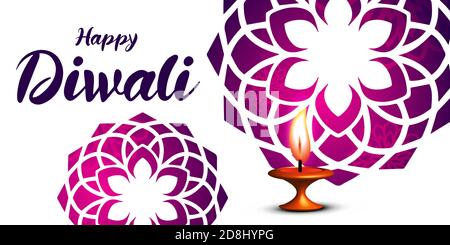 Happy diwali beautiful decorative banner design Stock Vector