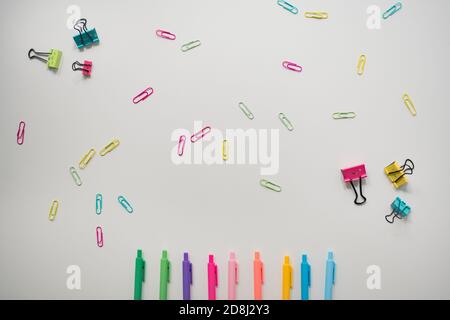 colorful office supply background image Stock Photo