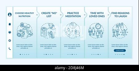 Self care checklist onboarding vector template Stock Vector