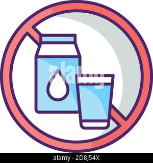 Lactose intolerance RGB color icon Stock Vector Image & Art - Alamy