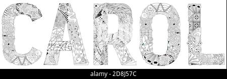Words DAY. Vector decorative zentangle object for coloring Stock Vector