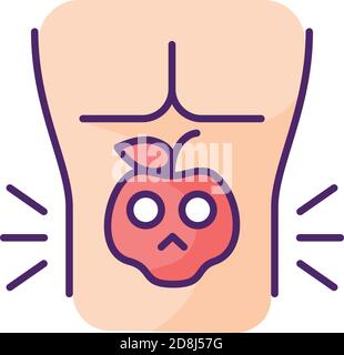 Food poisoning RGB color icon Stock Vector