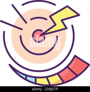 Progressive pain RGB color icon Stock Vector