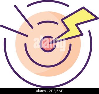 Acute pain RGB color icon Stock Vector
