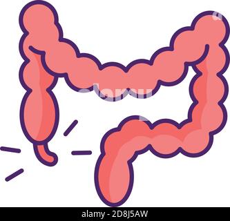 Appendicitis RGB color icon Stock Vector