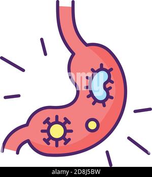 Stomach virus RGB color icon Stock Vector