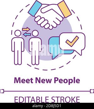 Meet new people concept icon Stock Vector