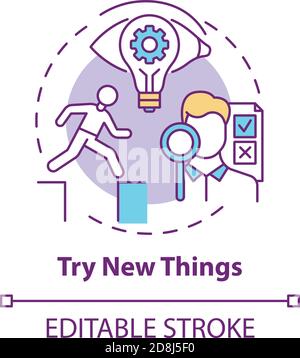 Try new things concept icon Stock Vector