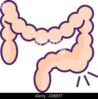 Constipation RGB color icon Stock Vector