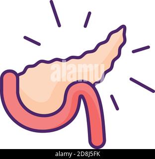 Pancreatitis RGB color icon Stock Vector