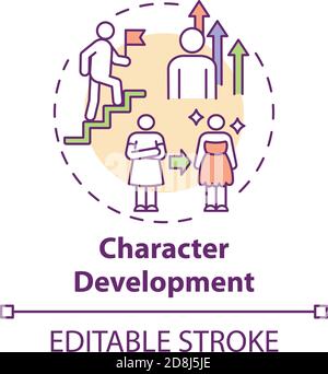 Character development concept icon Stock Vector